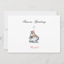 Ice Skates Christmas Vintage Winter Flowers Cute Feestdagenkaart