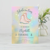 Ice skates Colorful Holographic Birthday Kaart (Staand voorkant)