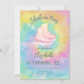 Ice skates Colorful Tie Dye Birthday Kaart (Voorkant)