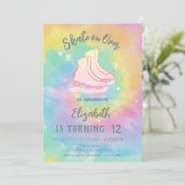 Ice skates Colorful Tie Dye Birthday Kaart (Staand voorkant)