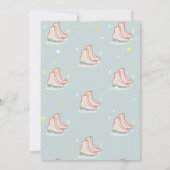 Ice skates Snowflakes Mint Green Birthday Kaart (Achterkant)