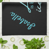 Ice Skatewel blauw schaats blauw blauw leven beter Theedoek (Gevouwen)