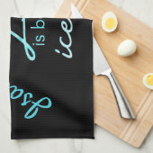 Ice Skatewel blauw schaats blauw blauw leven beter Theedoek (Quarter Fold)