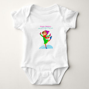 Ice skating baby jersey bodysuit. romper