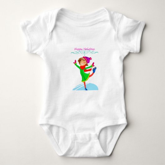 Ice skating baby jersey bodysuit. romper (Voorkant)