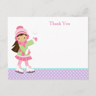 Ice Skating Bedankt kaarten