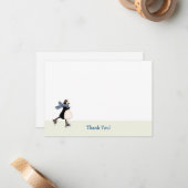 Ice Skating Bedankt Notecard Notitiekaartje (Voorkant / Achterkant in situ)