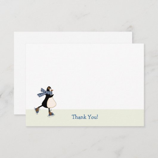 Ice Skating Bedankt Notecard Notitiekaartje (Voorkant / Achterkant)