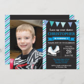 Ice Skating Birthday Invitation 1st Birthday Party Kaart (Voorkant / Achterkant)
