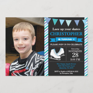 Ice Skating Birthday Invitation 1st Birthday Party Kaart