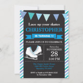 Ice Skating Birthday Invitation 1st Birthday Party Kaart (Voorkant)