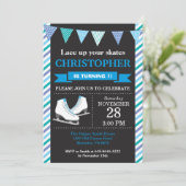 Ice Skating Birthday Invitation 1st Birthday Party Kaart (Staand voorkant)