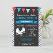 Ice Skating Birthday Invitation 1st Birthday Party Kaart (Staand voorkant)