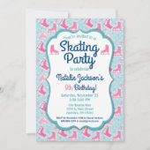 Ice Skating Birthday Invitation Girls Party nodigt Kaart (Voorkant)
