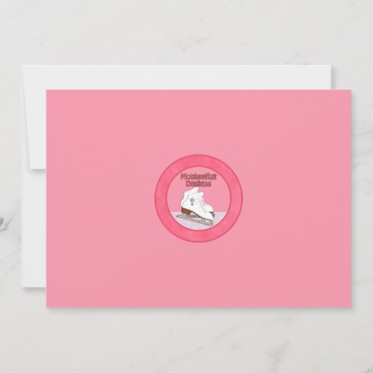 Ice Skating Birthday Invitation HOT PINK Princess Kaart (Achterkant)