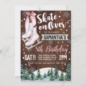Ice Skating Birthday Invitation Kaart (Voorkant)
