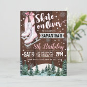 Ice Skating Birthday Invitation Kaart (Staand voorkant)
