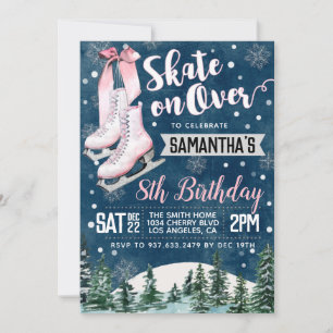 Ice Skating Birthday Invitation Kaart