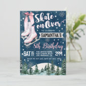 Ice Skating Birthday Invitation Kaart (Staand voorkant)