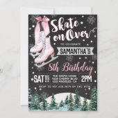 Ice Skating Birthday Invitation Kaart (Voorkant)