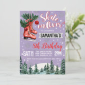 Ice Skating Birthday Invitation Kaart (Staand voorkant)