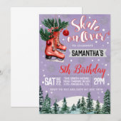 Ice Skating Birthday Invitation Kaart (Voorkant / Achterkant)