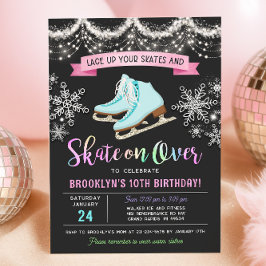 Ice Skating Birthday Invitation Kaart