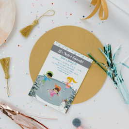 Ice Skating Birthday Invitation Kaart