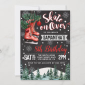 Ice Skating Birthday Invitation Kaart (Voorkant)