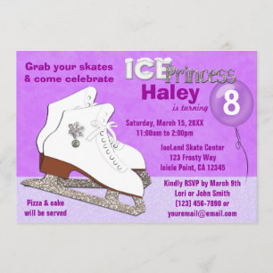 Ice Skating Birthday Invitation PAARS IcePrincess Kaart