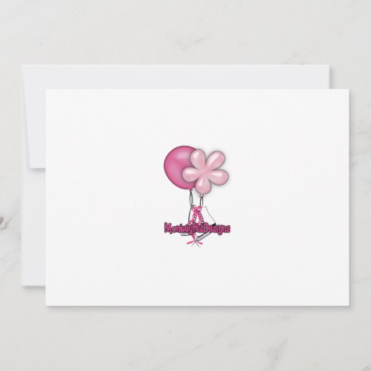 Ice Skating Birthday Invitation zebra print roze Kaart (Achterkant)