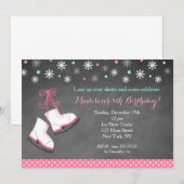 Ice Skating Birthday Invitations Kaart (Voorkant / Achterkant)