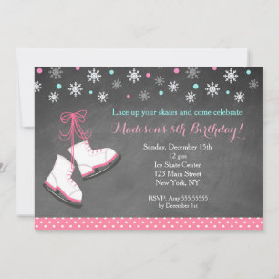 Ice Skating Birthday Invitations Kaart