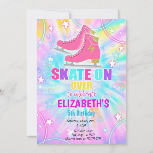 Ice Skating Birthday Kaart (Voorkant)