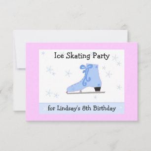 Ice Skating Birthday Party Invitation Kaart