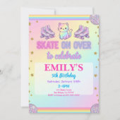 Ice Skating Birthday Party Invitation Kaart (Voorkant)