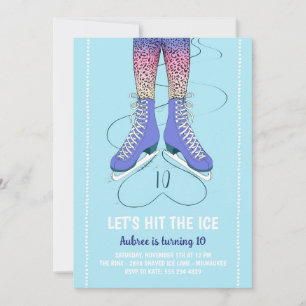 Ice Skating Birthday Party Invitation Kaart
