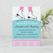 Ice Skating Birthday Party Invitation Kaart (Staand voorkant)