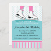 Ice Skating Birthday Party Invitation Kaart (Voorkant / Achterkant)