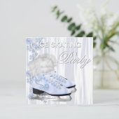 Ice Skating Birthday Party Invitations Kaart (Staand voorkant)