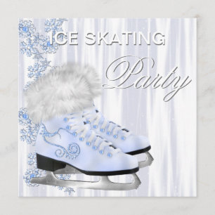 Ice Skating Birthday Party Invitations Kaart