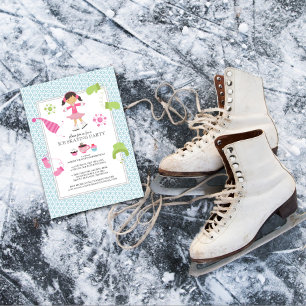 Ice Skating Birthday Party Invitations Kaart
