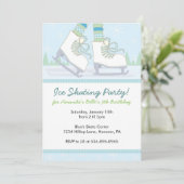Ice Skating Birthday Party Invitations Kaart (Staand voorkant)