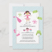 Ice Skating Birthday Party Invitations Kaart (Voorkant)