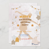 Ice Skating Birthday Party Kaart (Voorkant / Achterkant)