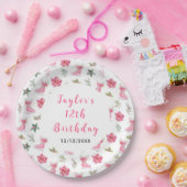 Ice Skating Birthday Party Pink Papieren Bordje (Feest)