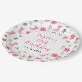 Ice Skating Birthday Party Pink Papieren Bordje (Gekanteld)