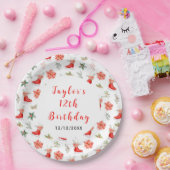 Ice Skating Birthday Party Red Papieren Bordje (Feest)