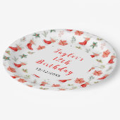 Ice Skating Birthday Party Red Papieren Bordje (Gekanteld)