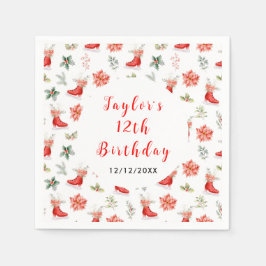 Ice Skating Birthday Party Red Servet